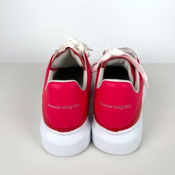 Alexander McQueen Larry Red Pink Leather Sneakers 38, 8 - Picture 7 of 11